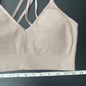 Aerie Ribbed Strappy Back Sports Bra size Large
